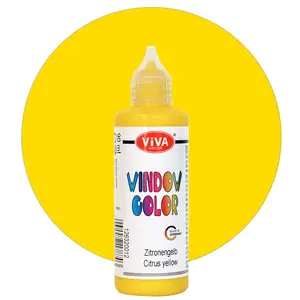 Viva Decor Window Colour (Lemon Yellow, 90 ml) Window Paints for Removable Pictures and Stickers for Decoration, Mirrors, Tiles, Vases and Windows