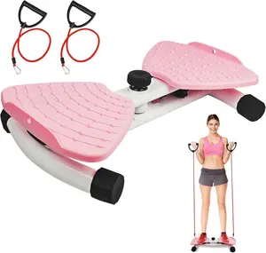 AMLANG Women's Waist Twisting Board with Loop Resistance Bands 300 lbs Weighting Ab Machine Core Workout Equipment Home Exercise Board Portable Design Silent Operation