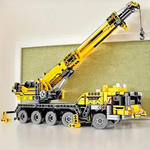 1008pcs City Series Engineering Vehicle Building Blocks Set, Crane and Crane Model, Mechanical Linkage, Perfect Gift for Collectors