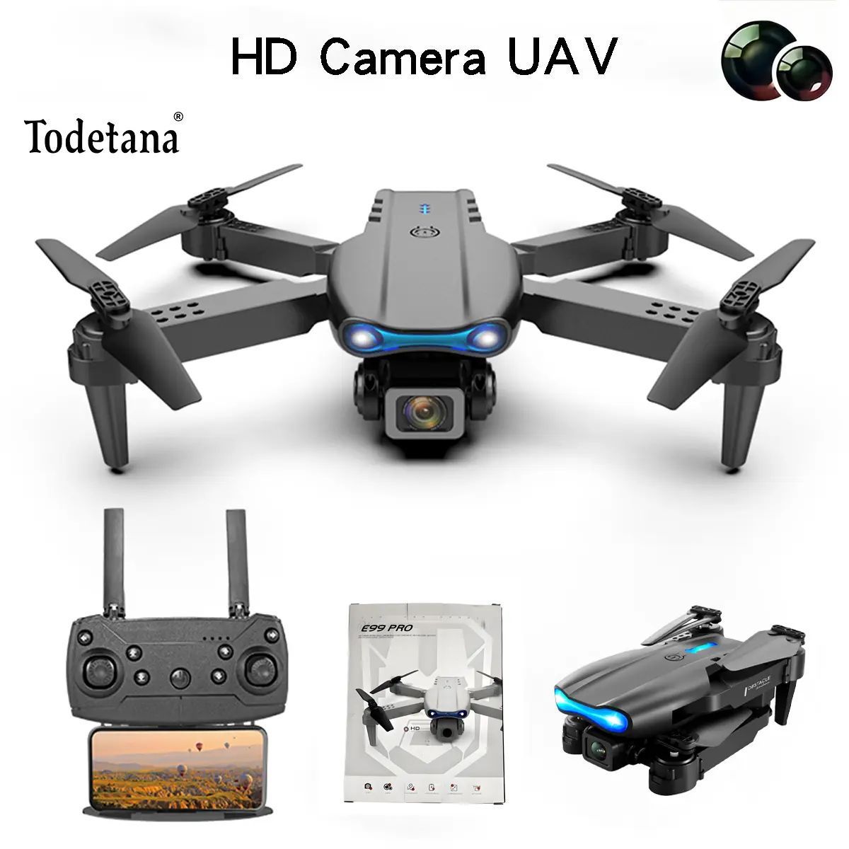 E99 Foldable Drone with Dual Camera, Altitude Hold & One-Key Takeoff/Landing, 360° Flips & Headless Mode – Portable RC Quadcopter for Beginners, Outdoor & Indoor Fun, Ideal Gift for Him or Her