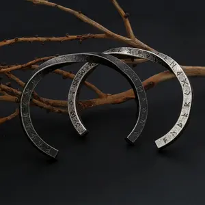 Fashionable retro letter stainless steel open bracelet men's personality versatile titanium steel couple jewelry