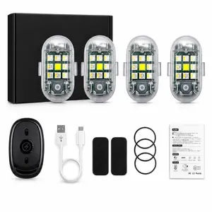 Upgraded Magnetic Wireless LED Lights Rechargeable Car Interior Ambient Light with Remote  Brightness Adjustable Mini Strobe Emergency Light for Bike Motorcycle Vehicle #Summervibes outdoorfun