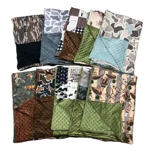 Cocokids Baby Hunting Minky Blanket | Newborn Shower Gift | Camo Nursery Swaddle