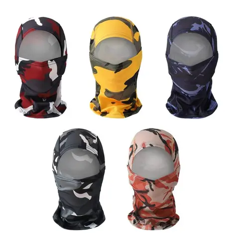 Yeomoo 5PCS Camouflage Balaclava Face Mask UV Protection Men Women Shiesty Motorcycle Fishing Hiking Cycling Neck Gaiter Face Clothing Neck Mask Scarf Breathable Bandana Cool For Summer Gaiter for Windproof Sports Protective Gear Ski Mask Chain