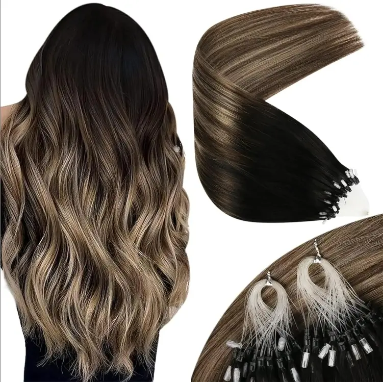 Ve Sunny Micro Hair Extensions Micro Link Human Hair Micro Ring Hair Add Volume for Women 55g #Summervibes##DealsForYouDays