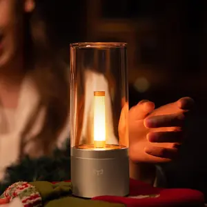 YEELIGHT Small Cordless Table Lamp, Dimmable Rechargeable LED Night Light, 1800K Warm White Portable Lamp for Bedroom, Living Room, Desk, Bedside, Home Decor