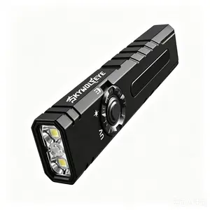 SKYWOLFEYE EDC Flashlight, 2200 Lumens  Multifunctional LED Flashlight with Green Laser & UV Light, USB-C Rechargeable, Magnetic Tail Clip, Side Flood Light, Battery Indicator