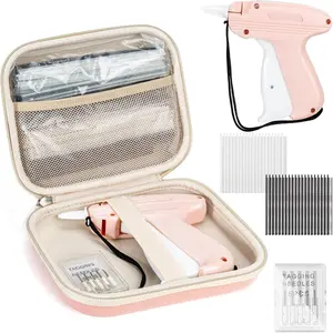 Mini Gun for Clothes, Mini Clothing Stitcher Sewing Gun with Case, Speedy Clothing Quick Gun Stitchy Fixer, Tagging Gun Kit with 5000 and 6 Needles, Pink