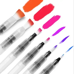 6PCS Water Brush Pens for Watercolor, Water Color Pen, Watercolor Paint Pens, Refillable Water Paint Brush, Watercolor Pens, Watercolor Painting Supplies