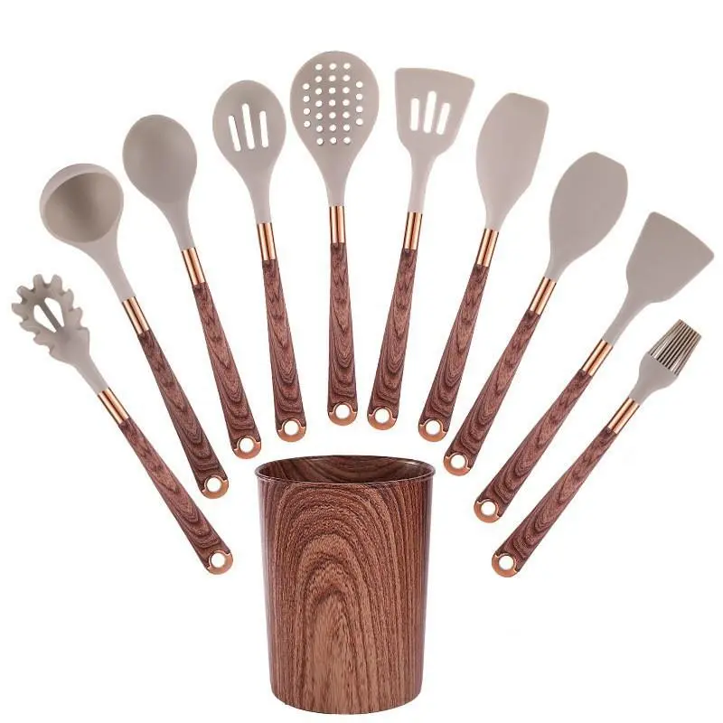 Silicone Kitchen Utensils Set, 7/11pcs/set, Silicone Spatula Set, Non-stick Cooking Utensils Set with Storage Bucket, Heat Resistant Cooking Utensils Set for Home Kitchen, Kitchen Utensils Gadgets, Kitchen Cooking Accessories, Kitchen Supplies