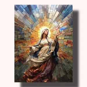 Golden Halo Figure Paint by Numbers DIY Painting Kit, Classic Renaissance-Style Hand-Crafted Canvas, Eco-Safe Family-Friendly Serene Home Decor Gift for Beginners