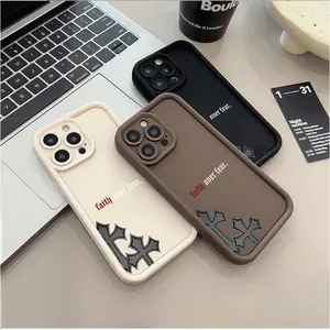 Gothic Crosses Pattern Printed Case for iPhone 17 16 Pro Max 15 Pro 14 13 12 Mini 11 XR XS Plus E Soft TPU Shockproof Protection Rugged Durable Back Silicone Cover Best Festival Gift