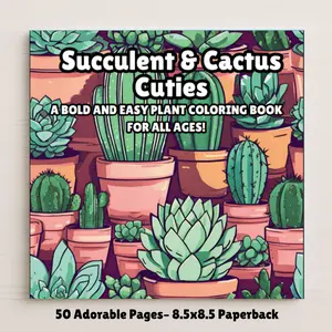 Succulent & Cactus Coloring Book for Adults & Kids | Cute Houseplant Designs | Relaxing & Fun Plant Lover Gift