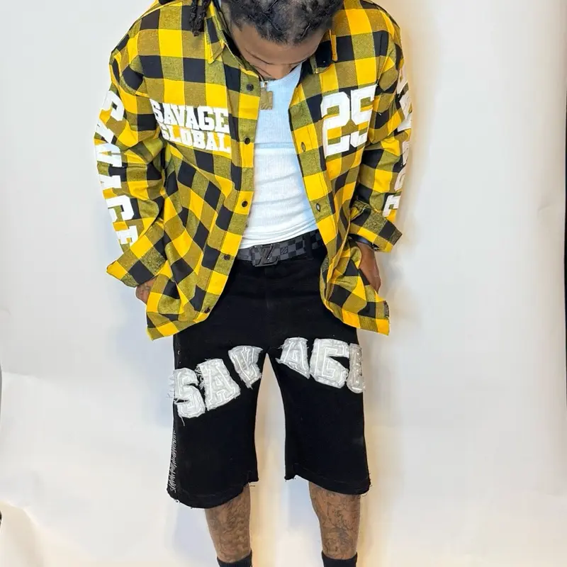 Yellow SAVAGE SZN flannel shirt