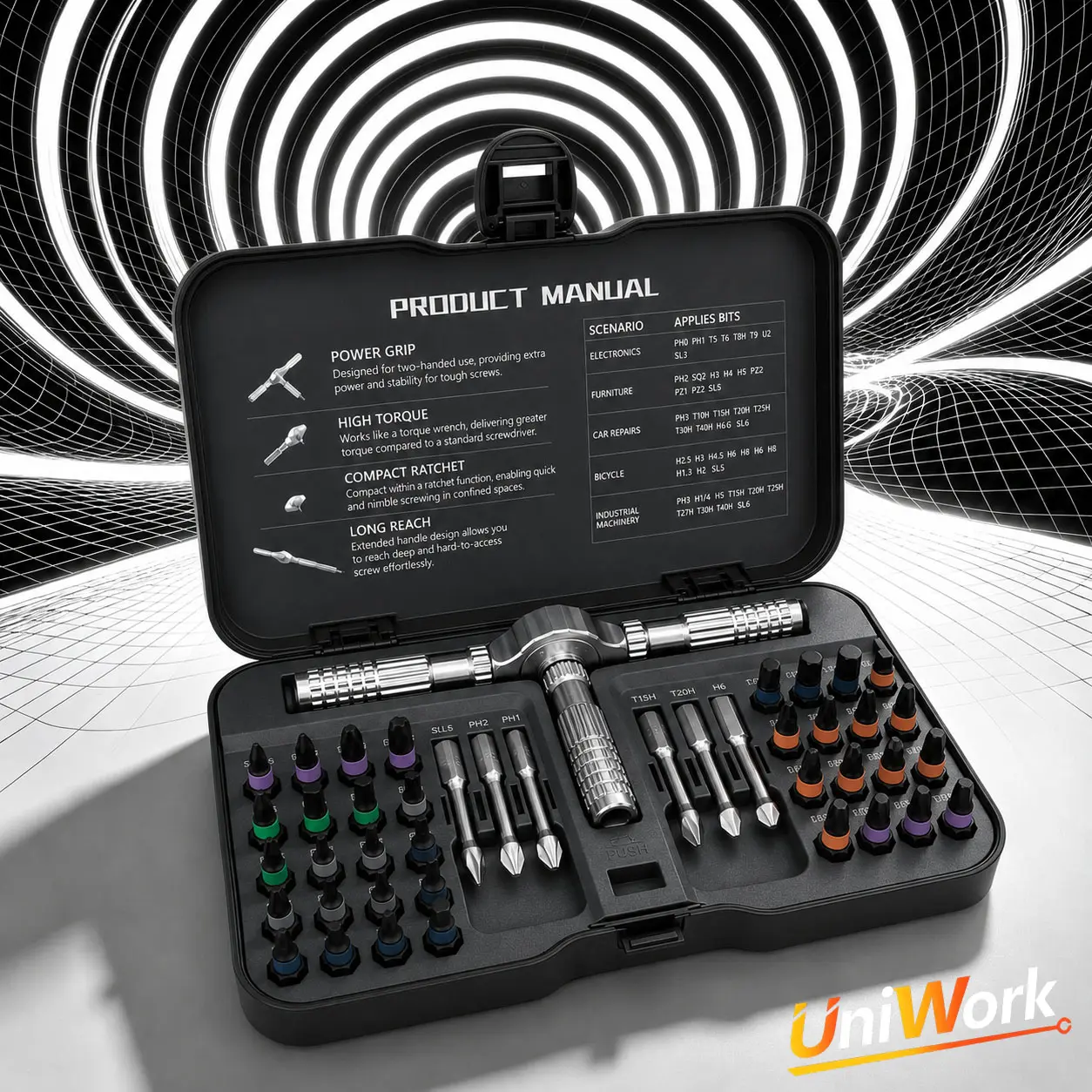 DIY & Professional Ratchet Screwdriver Set 40 in 1 Megnetic Hand Tool Kit with Portable Case Home household repair electronics repair furniture assemble adjustment Switchable Handy Screwdriver Bits