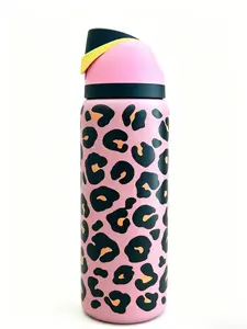 304 Stainless Steel Vacuum Insulated Mug, 24oz, Dual Drinking Pop-up Cup, Portable Handheld Sports Water Bottle