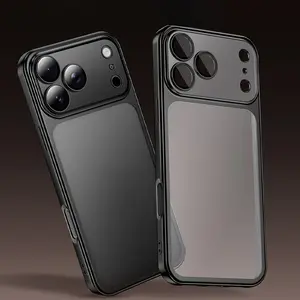 Electroplated Matte PC Phone Case for iPhone 17/16/15/14 Plus/13/12 Pro Max, Built-in Lens Film, Shockproof/Drop-Resistant/Anti-Fingerprint {Phone Cases, Hard PC Ultra Thin Frosted Translucent Bumper Cover, for iPhone 17 Pro Max