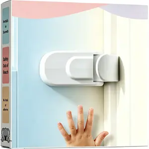 Childproof Snap-On Door Lock (1 Pack) - No Tools/Adhesives Needed, Toddler-Unreachable & Undefeatable - Compatible With Door Knobs, Levers, Handles - Home Safety Lock, Festive Party Gift