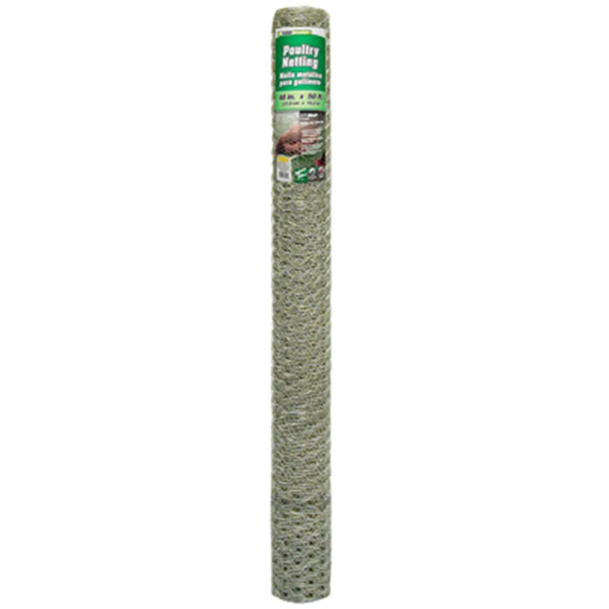 212 MAIN Galvanized Poultry Net Chicken Wire Fence, 48 in x 50 ft, 1 in Mesh for Home Improvement, Garden Raised Beds