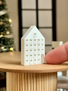 Miniature Advent House with Working Numbered Drawers 1:12 Scale 3D Printed 1" x 1.5" for 2025 Advent Calendar