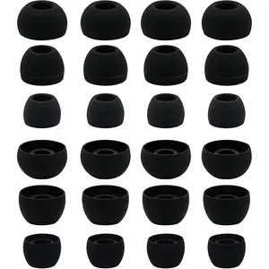 X-HPS02  12 Pairs Silicone Replacement Earbud Ear Buds Tips Compatible with Skullcandy Sesh Evo and Other 3.8mm to 5.5mm Nozzle Earbuds Earphones, S/M/L Black