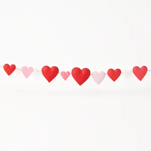 Valentine's Day Heart Garland Decoration, 12-ft