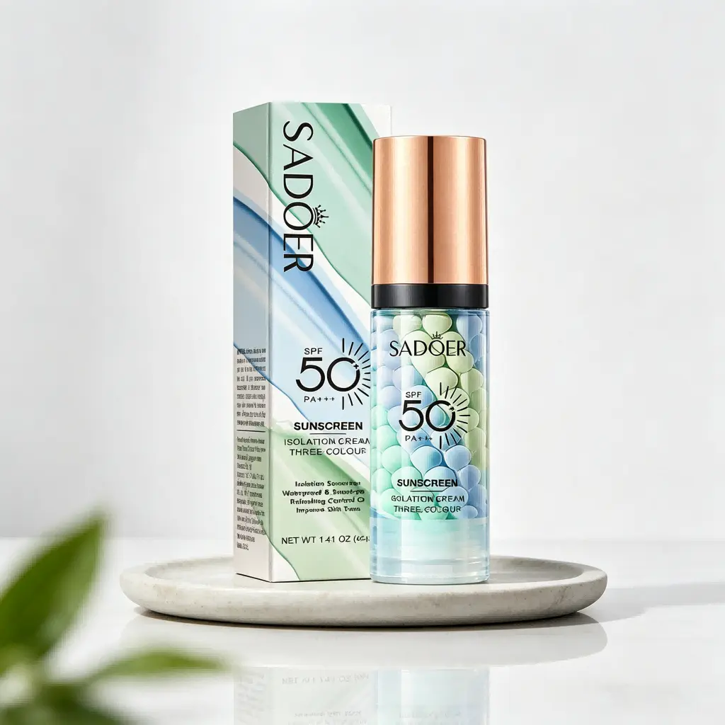 3-in-1 Alcohol-Free Facial Primer Serum - SPF 50 PA+ Tinted Sunscreen for Face, Moisturizing Hydrator, 1-Step Color Corrector, Youth-Boosting Oil Control Isolation Cream for Flawless Skin Tone Makeup Spring Glow Up Summer Vibes,summerwins