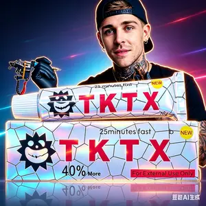 TKTK tattoo numbness cream super strength-rapid action for 25 minutes, painless relief tattoo is suitable for tattoo, hair removal, micro-needle treatment, lecithin-based anesthesia gel | 10g per tube | lasting numbness effect.