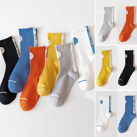 INCERUN Men's Printed Synthetic Mid Crew Socks - Menswear Basics for Adult Males, 50% Polyester Medium-Thickness Fabric, Casual Comfort for Autumn-Winter Leisure Daily Wear (Multiple Colors)