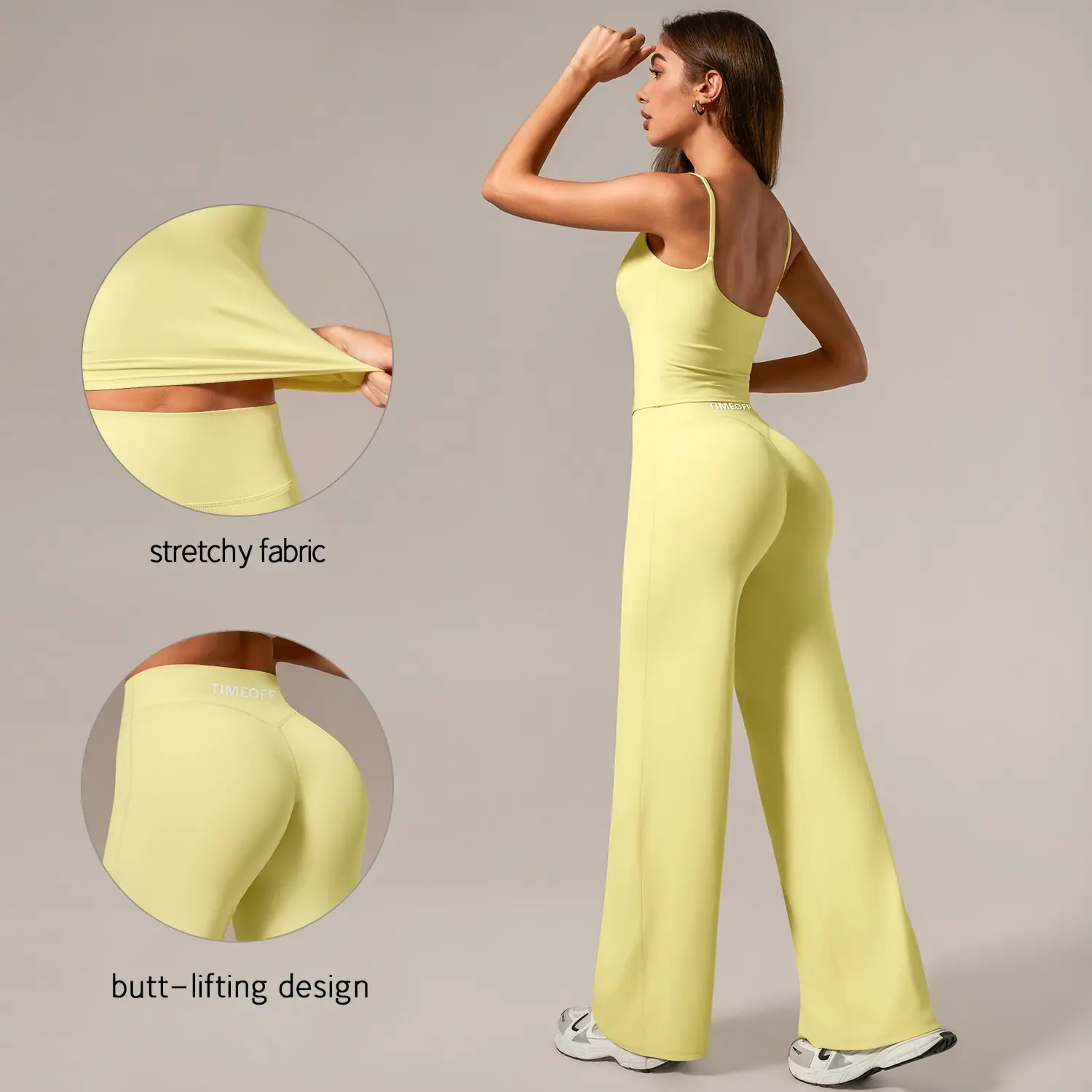 TIMEOFF Women's 2-Piece Athleisure Workout Set for Women - Adjustable Strap Tank Top & Leggings, Buttery Soft 4-Way Stretchy Fabric, Butt-Lifting, Tummy Control, Non-Slip, Breathable, Ideal for Yoga, Gym, Workout Sets For Women, Tank Tops