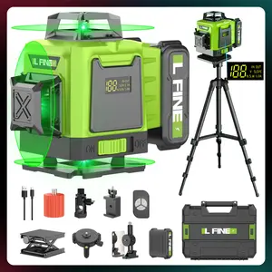 4x360° Green Laser Level with Tripod, Self-Leveling 4D Laser Level Tool, Remote Control,  Batteries, Full Kit for Construction, Tile, Floor & Home Renovation