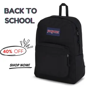 JanSport SuperBreak Plus Backpack - Durable Lightweight Bookbag with 1 Main Compartment & Front Utility Pocket - Black - Perfect for Back to School