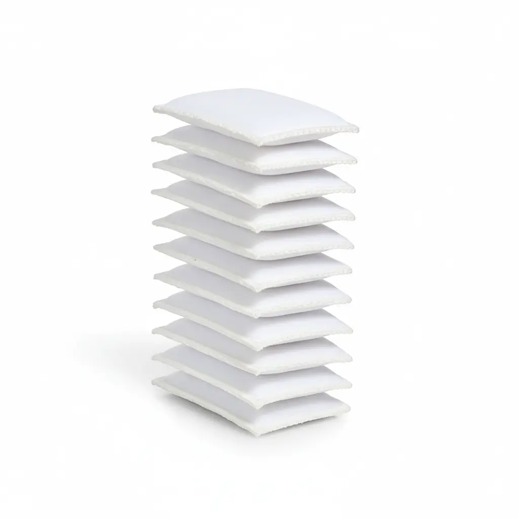 12-Pack Double-Sided Microfiber Scrub Sponges White Non-Scratch Cleaning Pads for Kitchen Home Comfortable Grip Multi-Surface Use Essential Cleaning Sponges
