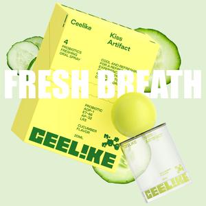 CEELIKE Probiotic Cucumber Oral Spray 20ml for Long-Lasting Freshness Sugar-Free Portable Breath Freshener with Probiotics for Oral Care