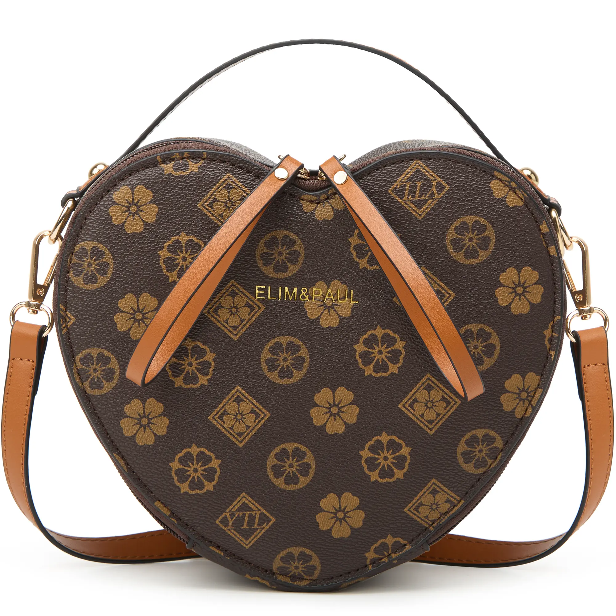 MAKES Women's Minimalist Heart-Shaped Vegan Leather Crossbody Purse - Waterproof, Stylish Versatile Bag with Zipper, Adjustable Shoulder Straps, Ideal Daily Use & Mother's Day Gift, Crossbody Bags For Women, Pu Leather, Casual