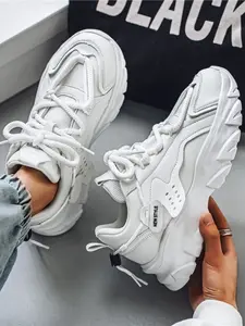 Men's All-Black Tech Chunky Sneakers, Dark Cool Style, Leather Paneling + Hemp Rope Laces + "NEW STYLE" Logo, All-Black Elegant, Bold Style , Ideal for Daily Outfits & Street Leisure Scenarios