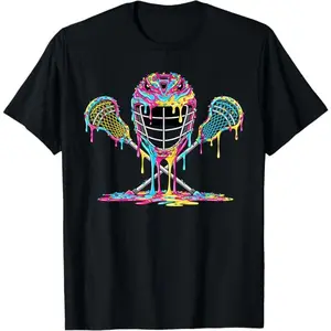 Lacrosse Drip Ice Cream Lax Helmet Sticks Sport Player T-Shirt