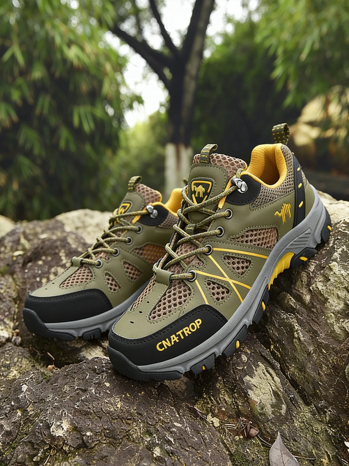 Men's Slip-On Hiking Shoes, Waterproof Breathable Outdoor Walking Sneakers, Non-Slip Durable Trail Shoes for Camping, Trekking, Casual Wear, Athletic Shoes, Athletic Footwear