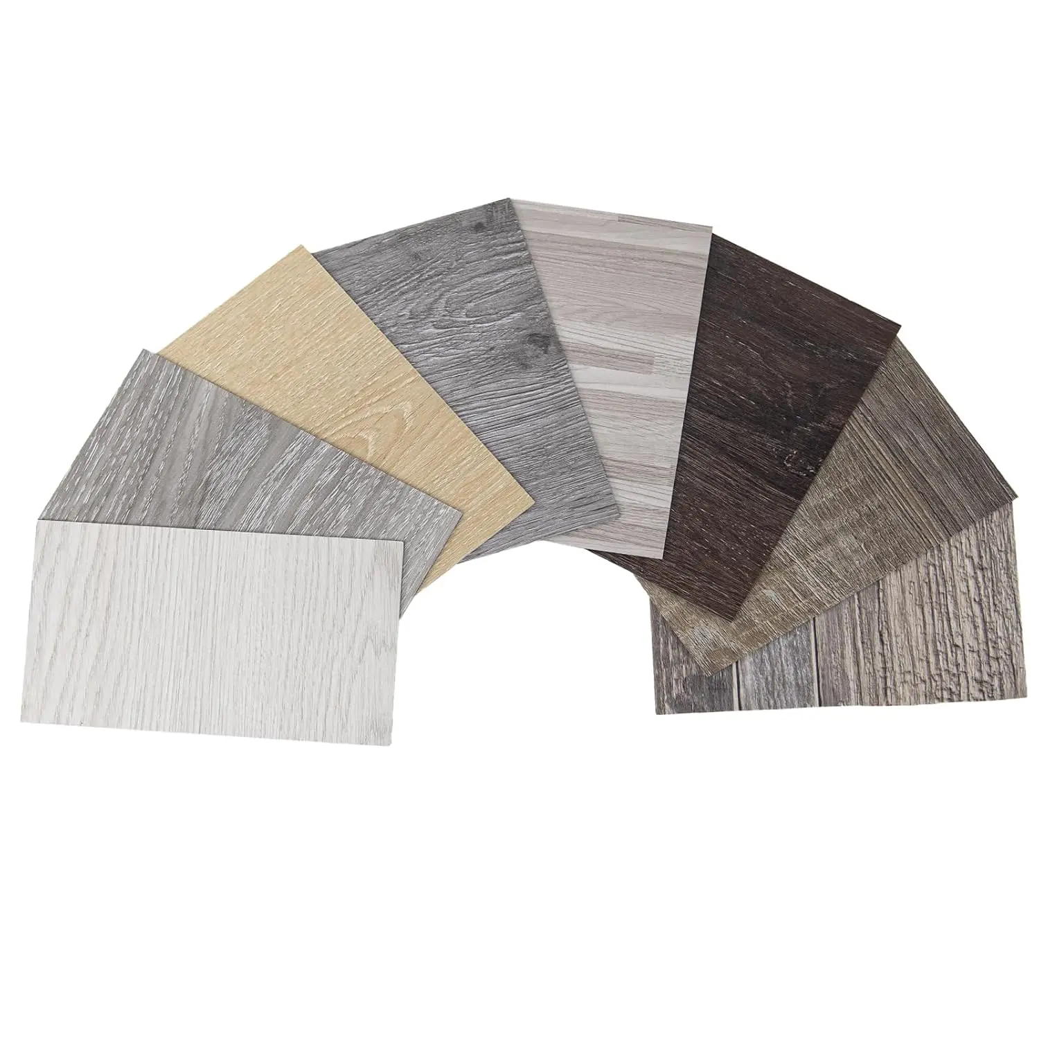 Peel and Stick Floor Tile Vinyl  Plank Samples Set of 8, Rigid Surface Hard Core Easy DIY Self-Adhesive Flooring