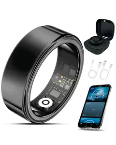 Casatelier Smart Ring Black Stainless Steel All-Scenario Health Monitoring Accurate SpO2 Heart Rate Sleep Analysis  IP68 Water & Dust Resistance  Smart Notifications  Couples Data Sharing