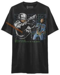 BLACK RABBIT Robocop Shoot Rapists In The Dick Funny Retro Vintage Sci-Fi 80s Unisex Classic T-Shirt