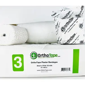OrthoTape Plaster Bandage | Plaster of Paris gauze wrap |3 INCH X 5 YRD|-12 ROLL