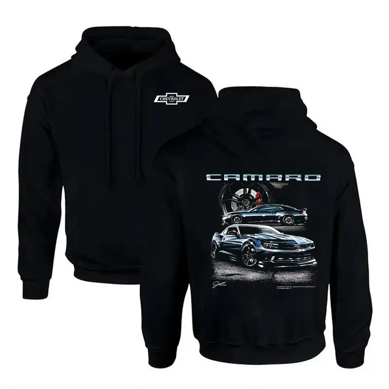 Chevy Camaro Graphic T-Shirt, Hoodie – Camaro Muscle Car Shirt for Men, Double Sided Performance Car Tee, American Sports Car Streetwear, Full Color, Made In USA, Car Lover Gift Top Menswear