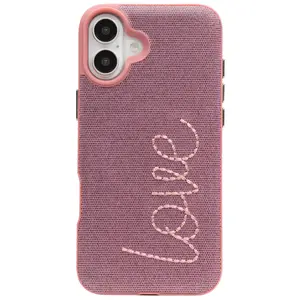 ZAGG London Snap Case  for iPhone 16 Plus  Pink "Love" Embroidered Design