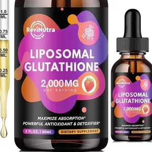 Liposomal Glutathione Supplement - 2000mg Glutathione Liquid Drops with Vitamin C, Curcumin & Trans-Resveratrol - Powerful Antioxidant for Immune, Skin Health & Liver Detox - Strawberry