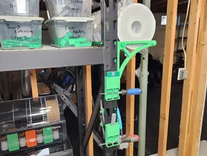 Filament spool and tool storage for 77" Muscle Gorilla rack, 3D printer workspace setup, metal shelf workflow organizer