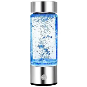 Portable Alkaline Water Bottle and Ionizer - Rechargeable Alkaline Water/Hydrogen Water Generator with Borosilicate Glass Bottle - Suitable for Home, Travel, and Office - Alkaline Water Bottle, Water Ionizer System, Hydrogen Water Bottles