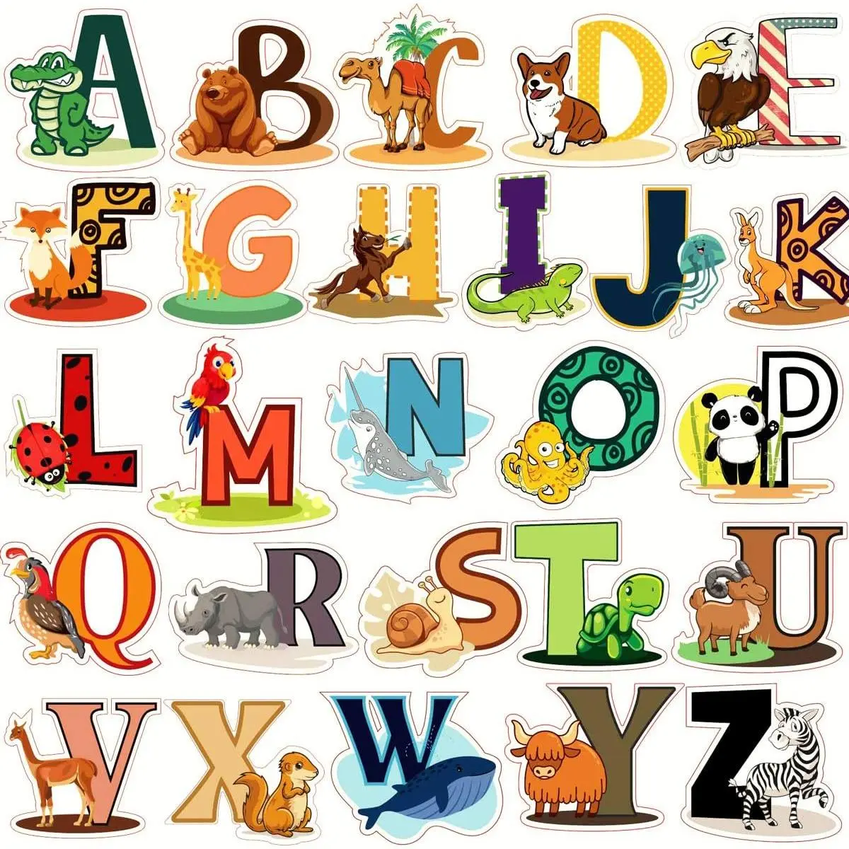Alphabet Wall Decals - Colorful ABC Wall Stickers for , Playroom &