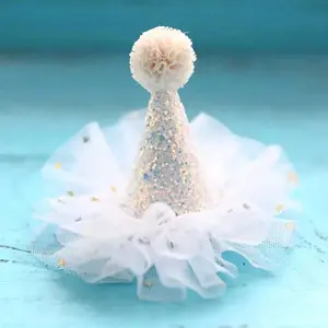 Mini Birthday Hat, Cute Cartoon Lace Cake Decoration, Perfect for Birthdays, Christmas, Valentine's Day, New Year, Easter, Festivals, Parties