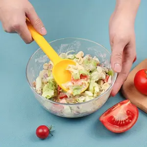 5pcs Spoon, Silicone Mixing Spoon, Serving Spoon for Kitchen Cooking, Kitchen Utensils Serving Spoon, All-in-one Salad Spoon, Cooking High Temperature Resistant Spoon, Kitchen Gadgets